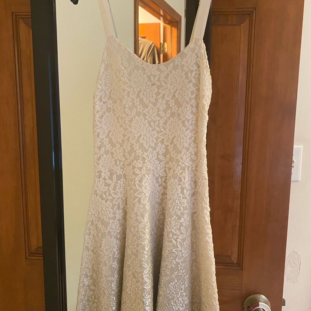 Free people lace with gold detail dress
